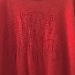 keneth too! Vintage Red Cat Short Sleeve Sweater M